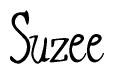 The image is of the word Suzee stylized in a cursive script.