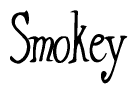 The image is a stylized text or script that reads 'Smokey' in a cursive or calligraphic font.