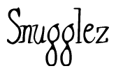 The image is a stylized text or script that reads 'Snugglez' in a cursive or calligraphic font.