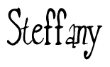 The image is a stylized text or script that reads 'Steffany' in a cursive or calligraphic font.