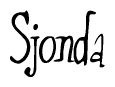 The image is a stylized text or script that reads 'Sjonda' in a cursive or calligraphic font.