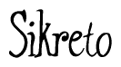 The image is a stylized text or script that reads 'Sikreto' in a cursive or calligraphic font.