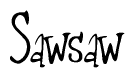 The image is a stylized text or script that reads 'Sawsaw' in a cursive or calligraphic font.