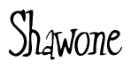 The image is of the word Shawone stylized in a cursive script.