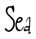 The image is a stylized text or script that reads 'Sea' in a cursive or calligraphic font.