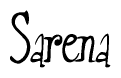 The image contains the word 'Sarena' written in a cursive, stylized font.