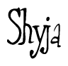 The image is of the word Shyja stylized in a cursive script.