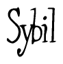 Cursive Script 'Sybil' Text