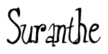 The image contains the word 'Suranthe' written in a cursive, stylized font.