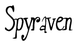 The image contains the word 'Spyraven' written in a cursive, stylized font.