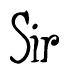 The image contains the word 'Sir' written in a cursive, stylized font.