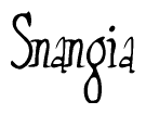 The image is a stylized text or script that reads 'Snangia' in a cursive or calligraphic font.