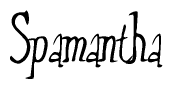 The image contains the word 'Spamantha' written in a cursive, stylized font.