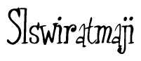 The image contains the word 'Slswiratmaji' written in a cursive, stylized font.