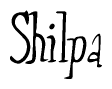 The image is of the word Shilpa stylized in a cursive script.