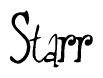 The image is a stylized text or script that reads 'Starr' in a cursive or calligraphic font.
