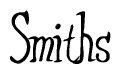 The image is of the word Smiths stylized in a cursive script.