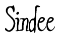 The image is of the word Sindee stylized in a cursive script.