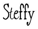 The image contains the word 'Steffy' written in a cursive, stylized font.