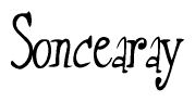 The image contains the word 'Soncearay' written in a cursive, stylized font.