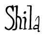 The image is of the word Shila stylized in a cursive script.