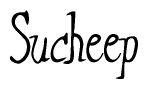 The image is a stylized text or script that reads 'Sucheep' in a cursive or calligraphic font.