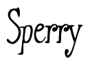 The image is a stylized text or script that reads 'Sperry' in a cursive or calligraphic font.