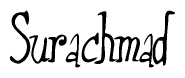 The image contains the word 'Surachmad' written in a cursive, stylized font.