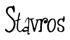 The image is a stylized text or script that reads 'Stavros' in a cursive or calligraphic font.