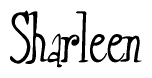 The image contains the word 'Sharleen' written in a cursive, stylized font.