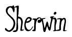 The image is a stylized text or script that reads 'Sherwin' in a cursive or calligraphic font.