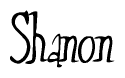The image is of the word Shanon stylized in a cursive script.