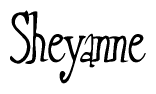 The image is of the word Sheyanne stylized in a cursive script.