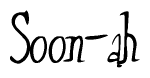 The image contains the word 'Soon-ah' written in a cursive, stylized font.