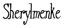 The image is of the word Sherylmenke stylized in a cursive script.