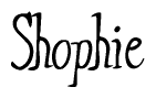 The image contains the word 'Shophie' written in a cursive, stylized font.