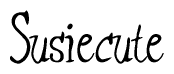 The image is of the word Susiecute stylized in a cursive script.