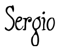 The image contains the word 'Sergio' written in a cursive, stylized font.