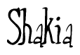 The image contains the word 'Shakia' written in a cursive, stylized font.