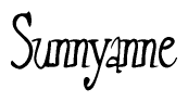 The image is of the word Sunnyanne stylized in a cursive script.