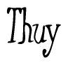 The image is of the word Thuy stylized in a cursive script.