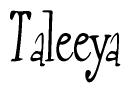 The image contains the word 'Taleeya' written in a cursive, stylized font.