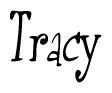 The image contains the word 'Tracy' written in a cursive, stylized font.
