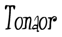 The image is of the word Tonaor stylized in a cursive script.