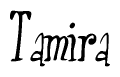 The image contains the word 'Tamira' written in a cursive, stylized font.