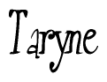 The image is of the word Taryne stylized in a cursive script.