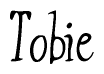   The image is of the word Tobie stylized in a cursive script. 