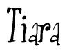 The image contains the word 'Tiara' written in a cursive, stylized font.