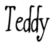 The image is a stylized text or script that reads 'Teddy' in a cursive or calligraphic font.