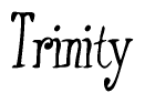 The image is a stylized text or script that reads 'Trinity' in a cursive or calligraphic font.